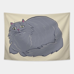 Fluffy Gray Cat Tapestry