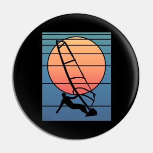 Retro Sunset Windsurfing Pin