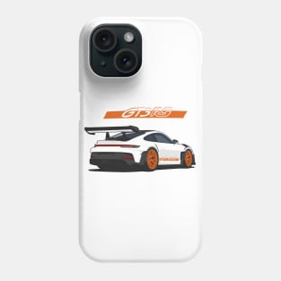 Rear car 911 gt3 rs white orange Phone Case