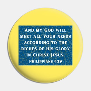 Bible Verse Philippians 4:19 Pin