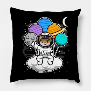 Astronaut Floating Floki Inu Coin To The Moon Floki Army Crypto Token Cryptocurrency Blockchain Wallet Birthday Gift For Men Women Kids Pillow