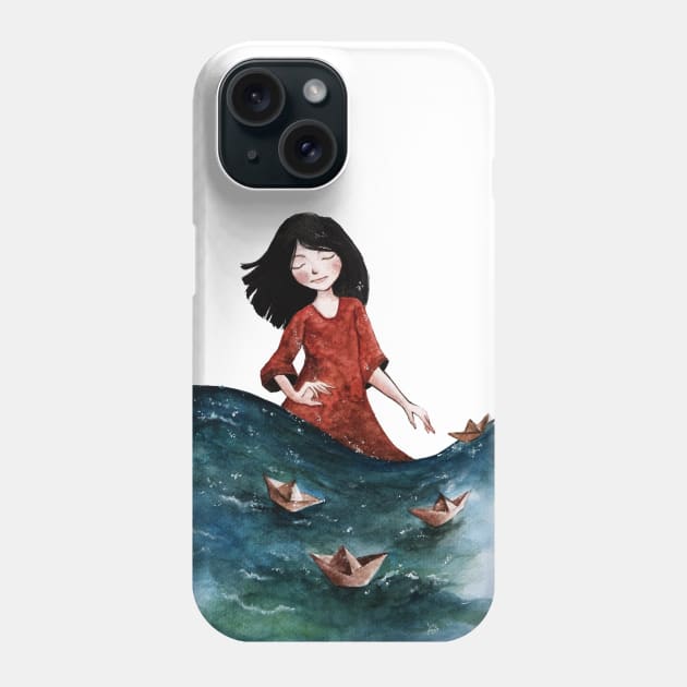 Mightier Than The Waves Phone Case by jayennecuaart