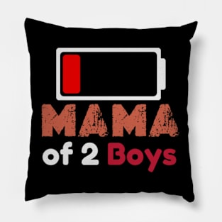 Mom of 2 Boys Shirt Gift from Son Mothers Day Birthday Women Pillow