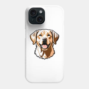 Head golden labrador retriever dog pet portrait cartoon vector illustration Phone Case