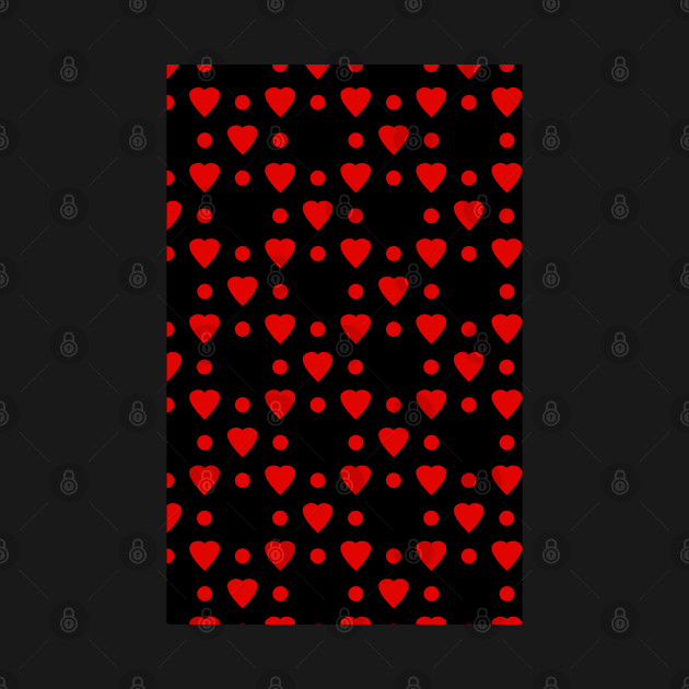 Red hearts and dots pattern by InspiraImage