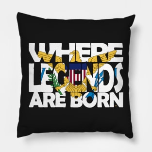 USVI Flag - Where Legends Are Born - Charlotte Amalie - Soca Mode Pillow