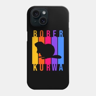 Funny Polish Internet Meme Bobr Bober Kurwa Colorful Text Art Phone Case