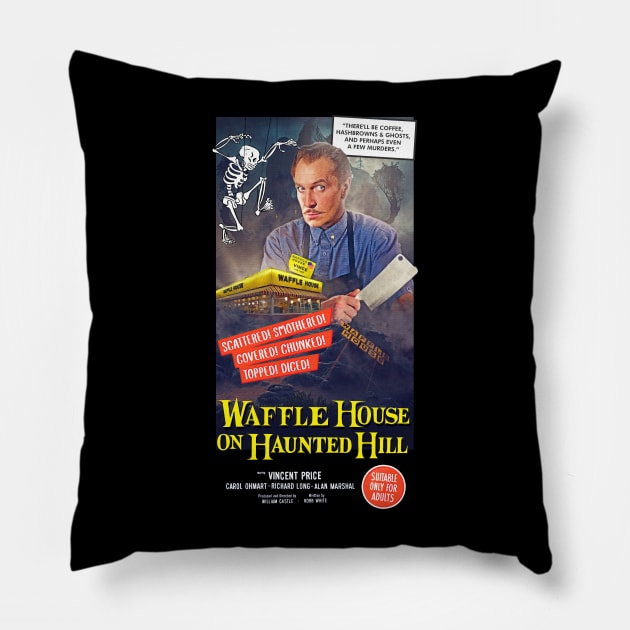 Waffle House on Haunted Hill Pillow by UnlovelyFrankenstein