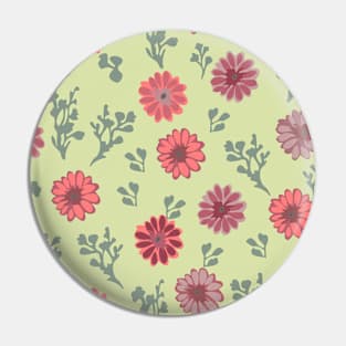 Dusty Pinnk Flowers on Soft Green Horizontal Pin