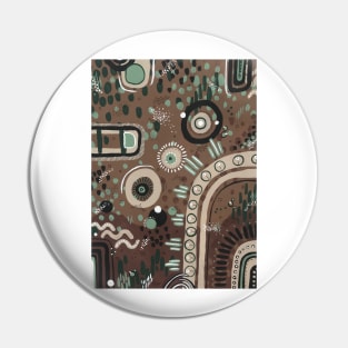 Abstract Brown and Green Pattern Pin