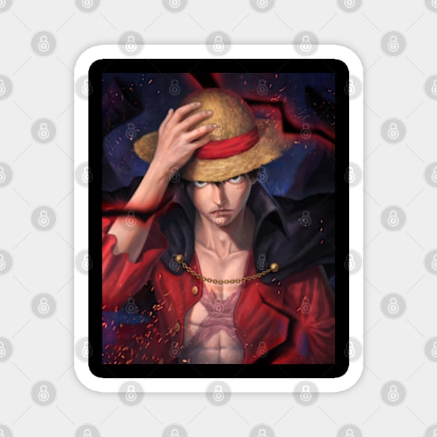 Straw Hat Pirate. Monkey D Luffy Magnet by derylarrazaq