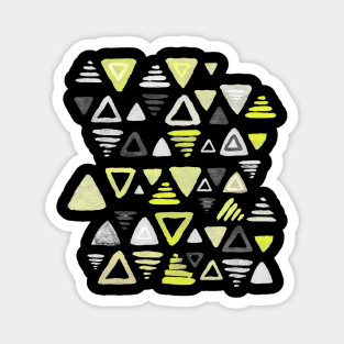 Summer Yellow Triangles on Grey Magnet