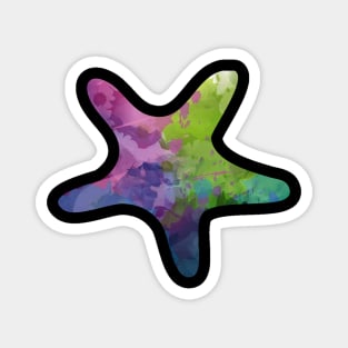 Color star watercolor. Magnet