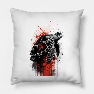 Sea Turtle Ink Painting Pillow