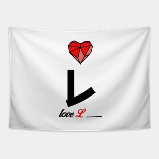 Initial love letter L for valentine Tapestry