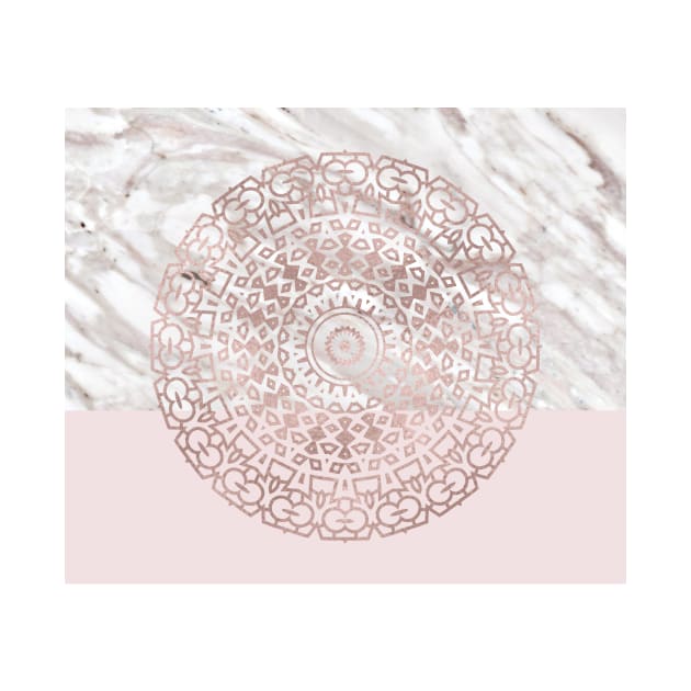 Rose gold mandala - blush pink & marble by marbleco