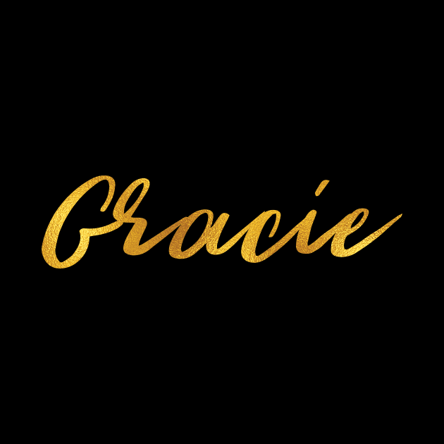 Gracie Name Hand Lettering in Faux Gold Letters by Pixel On Fire