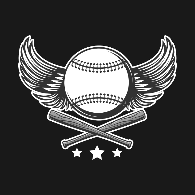Baseball Logo with Wings by Foxxy Merch