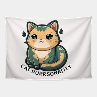 Cat Personality Cat Illustration Cat Purrsonality Tapestry