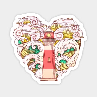 Lighthouse Wavey Sea Cream Magnet