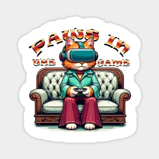 Vintage VR Gaming Cat - Nostalgic Geek Chic Apparel Magnet