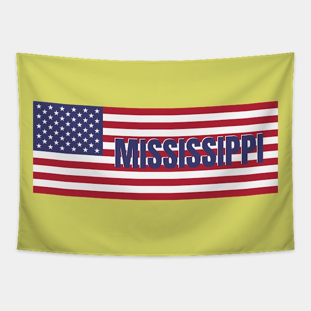 Mississippi State in American Flag Tapestry by aybe7elf