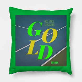 Go For Tennis Gold Pillow