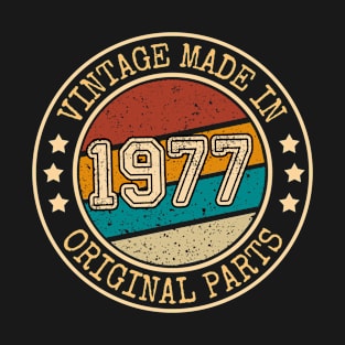 43rd Birthday Gift, Vintage 1977, Retro Birthday 43 Years Old T-Shirt