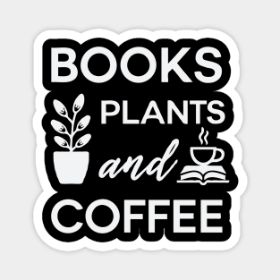 Books Plants and Coffee, Typography Magnet