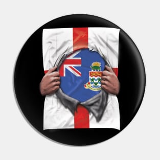 Cayman Islands Flag English Flag Ripped Open - Gift for Caymanian From Cayman Islands Pin