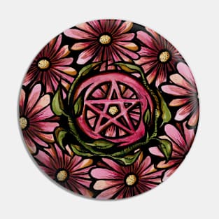 Green Witch Pentagram Pin