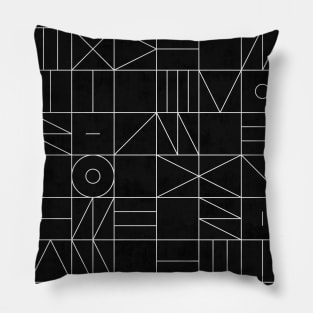 My Favorite Geometric Patterns No.9 - Black Pillow