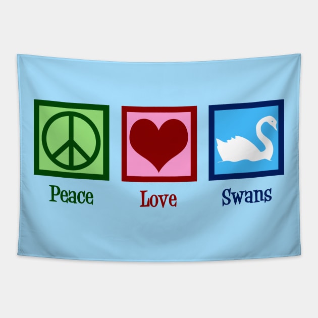 Peace Love Swans Tapestry by epiclovedesigns