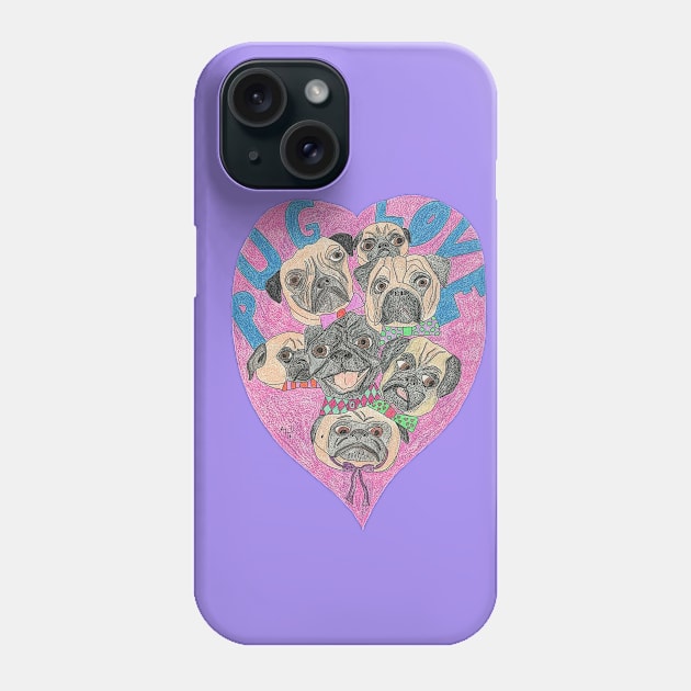 Pug Love Phone Case by Doodle Dandies