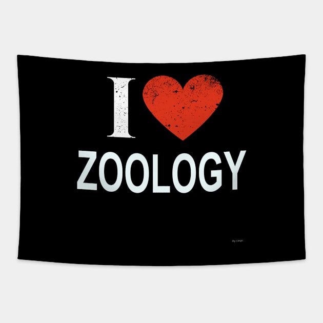 I Love Zoology - Gift for Zoologist in the field of Zoology Tapestry by giftideas