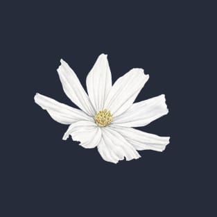 White Cosmos Flower with Back Background T-Shirt