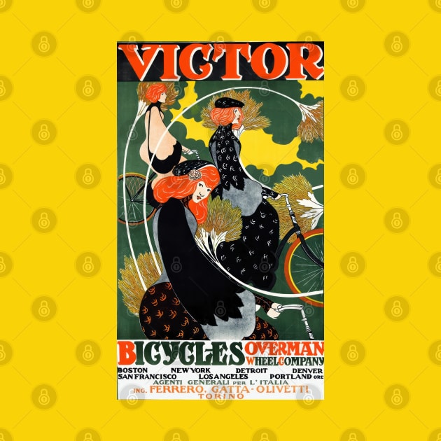 Pedaling Through Time: Vintage Victor Cycle Poster by TooplesArt