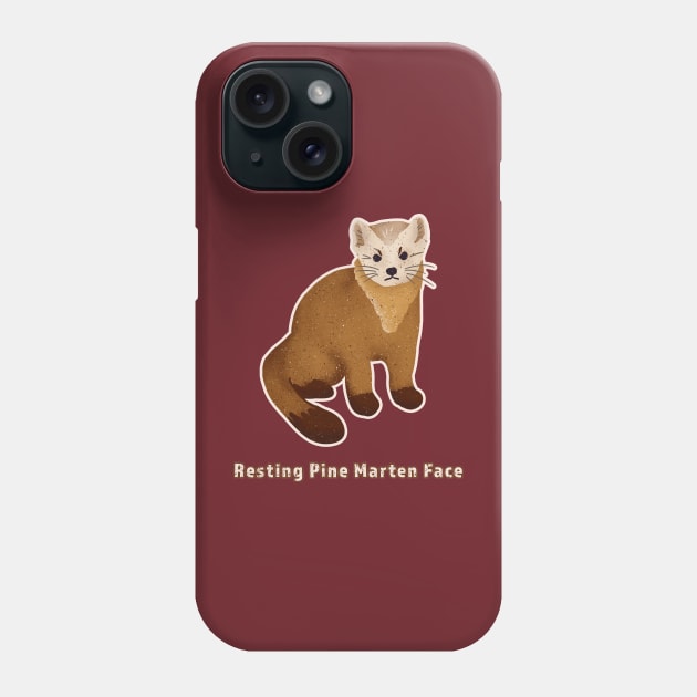 Resting Pine Marten Face Phone Case by Annelie