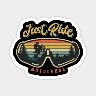 Motorcross goggles retro vintage sun stripes adventure wilderness Magnet