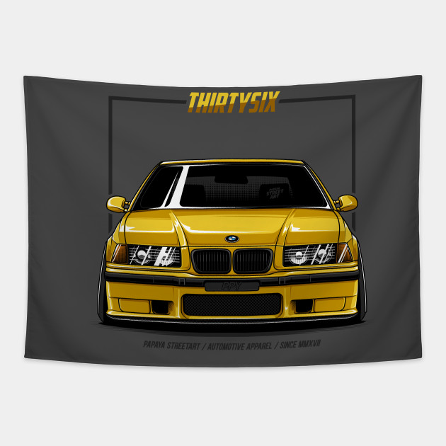 M3 E36 Dakar Yellow M3 Bmw Arazzo Teepublic It
