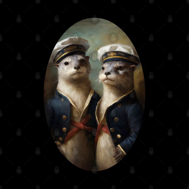 Otter Couple in Sailor Suits - LGBTQ+ Pride by YeCurisoityShoppe