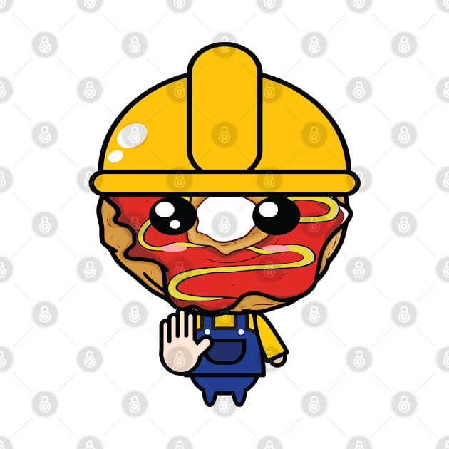 Cute engineer donut with helmet by Donut lover