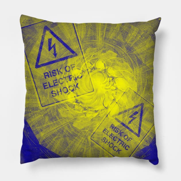 Abstract risk of electric shock Pillow by hereswendy