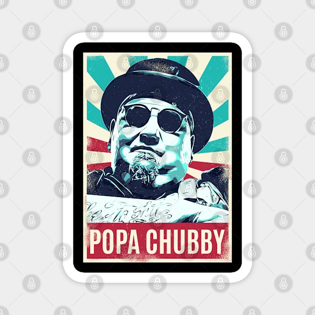 Vintage Retro Popa Chubby Magnet by Bengkel Band