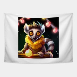 Cute Lemur Drawing Tapestry