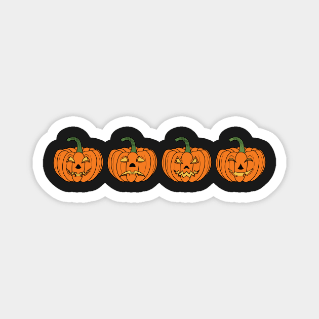 Halloween Scary Evil Pumpkin Magnet by ChicGraphix