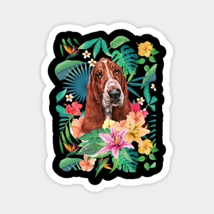 Tropical Basset Hound Magnet