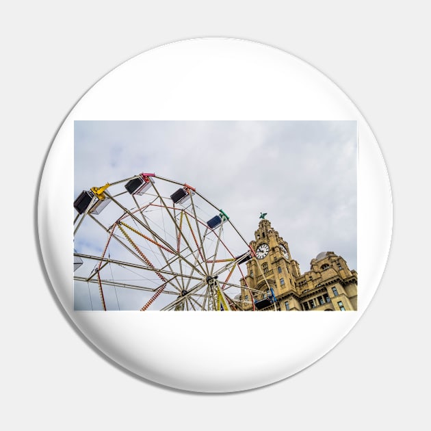 Big Wheel at the Liver Building, Liverpool Pin by millroadgirl