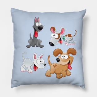 Funny Cartoon Dogs Pillow