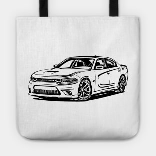 2023 Charger Hellcat Car Sketch Art Tote